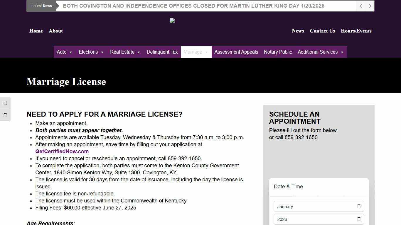 Marriage License - home