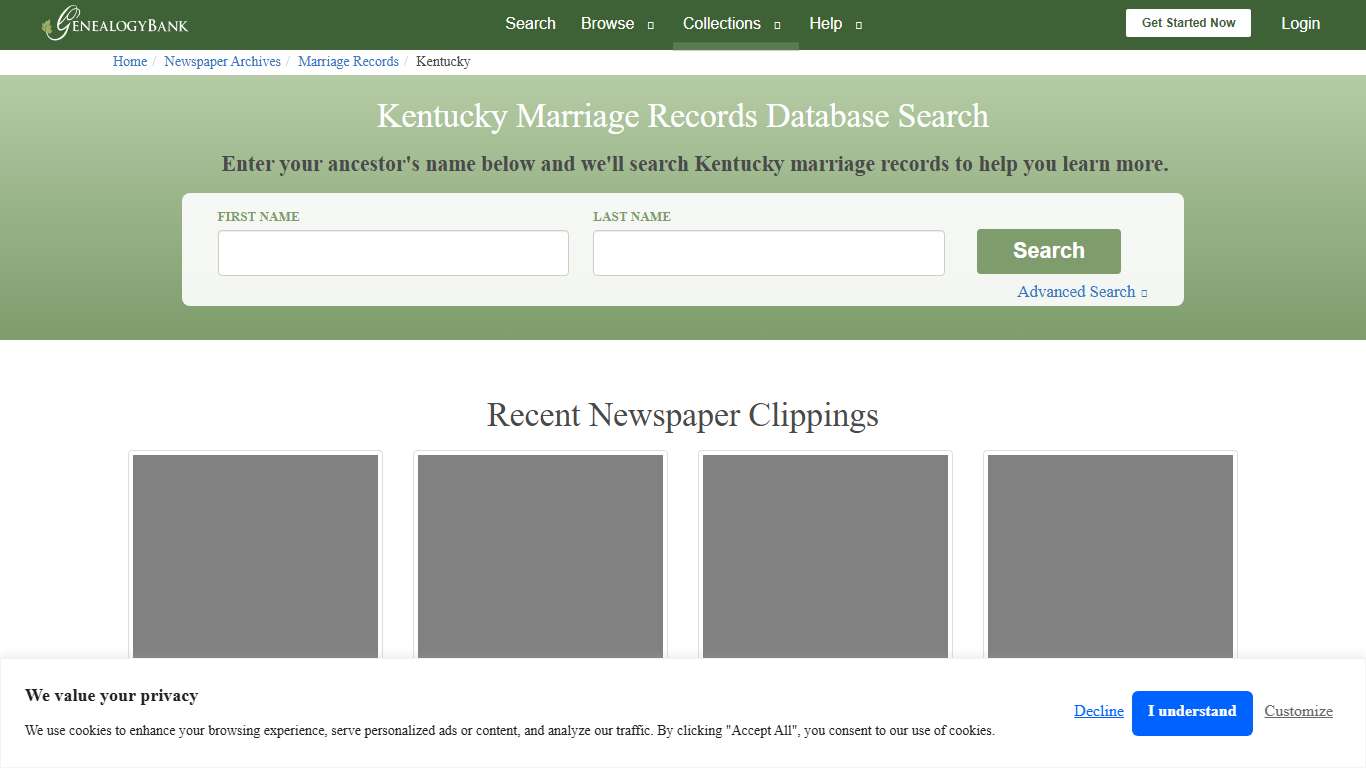 Public Marriage Records in Kentucky | GenealogyBank